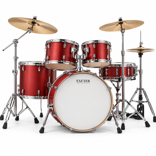 EXETER 5-Piece Acoustic Drum Set Red
