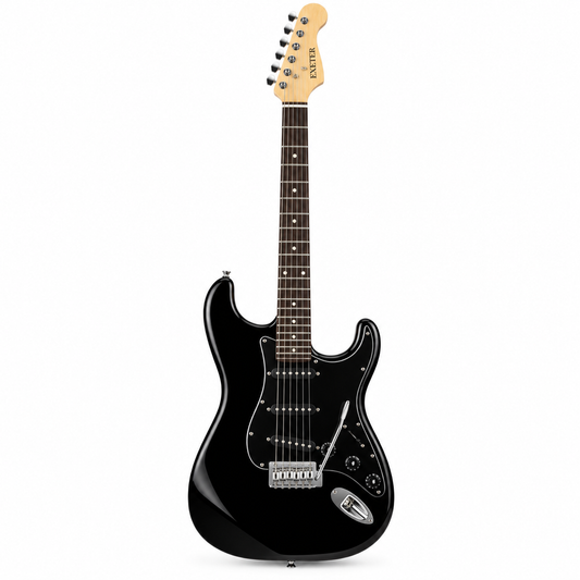 EXETER Black Solid Body Electric Guitar